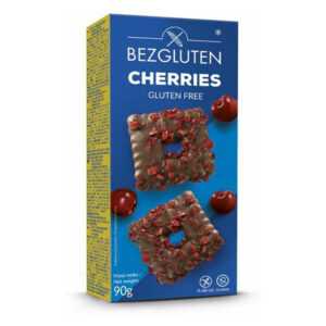 BEZGLUTEN Sušenky Cherries v belgické čokoládě s třešní 90 g
