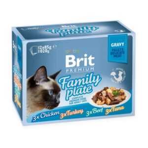 BRIT Premium Delicate Fillets in Gravy Family Plate kapsičky pro kočky 12 x 85 g