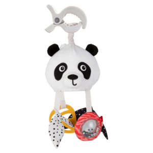 CANPOL BABIES BabiesBoo senzorická závěsná cestovní hračka panda s klipem