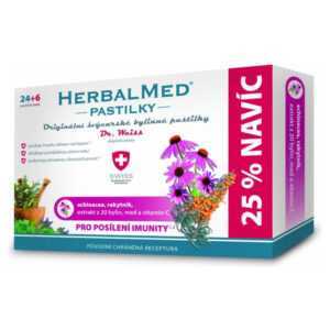 DR. WEISS HerbalMed pastilky Echinacea + rakytník + vitamín C 24+6 pastilek