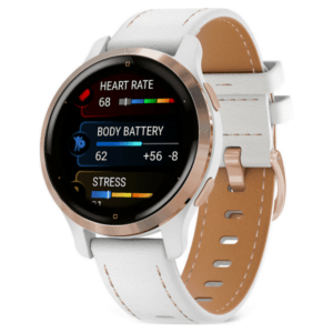 GARMIN GPS Venu 2S Rose Gold/White Leather Band sportovní hodinky