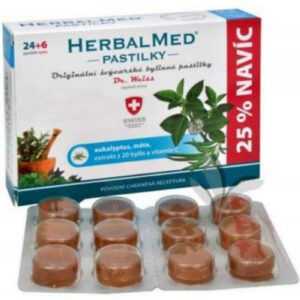 DR. WEISS HerbalMed pastilky Eukalypt + máta + vitamín C 24+6 pastilek