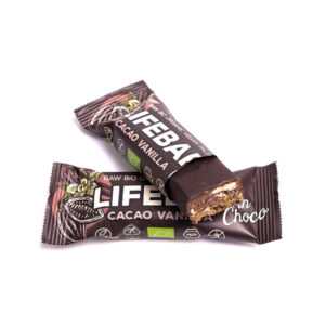 LIFEFOOD Lifebar InChoco tyčinka vanilková s kakaovými boby RAW BIO 40 g