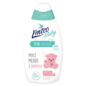 LINTEO Baby Mycí mléko a šampon s Bio měsíčkem lékařským 425 ml