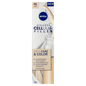 NIVEA Hyaluron Cellular Filler Color&Care Pečující tónovací krém 3v1 světlý 30 ml