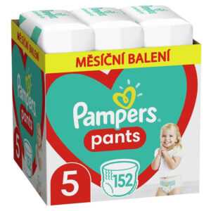 PAMPERS Pants vel.5 Plenkové kalhotky 12-17kg měsíční balení 152 ks