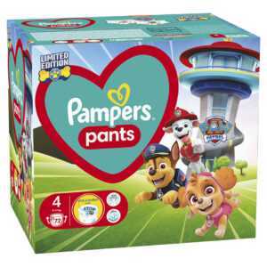 PAMPERS Baby dry edice Paw Patrol vel. 4 plenkové kalhotky 9-15 kg 72 ks