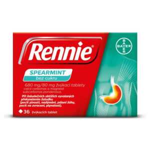RENNIE® Spearmint bez cukru 36 žvýkacích tablet
