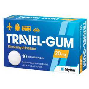 TRAVEL GUM 20 mg léčivá žvýkací guma 10 kusů