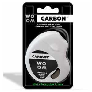 WOOM Carbon+ Expandující černá zubní nit 30 m