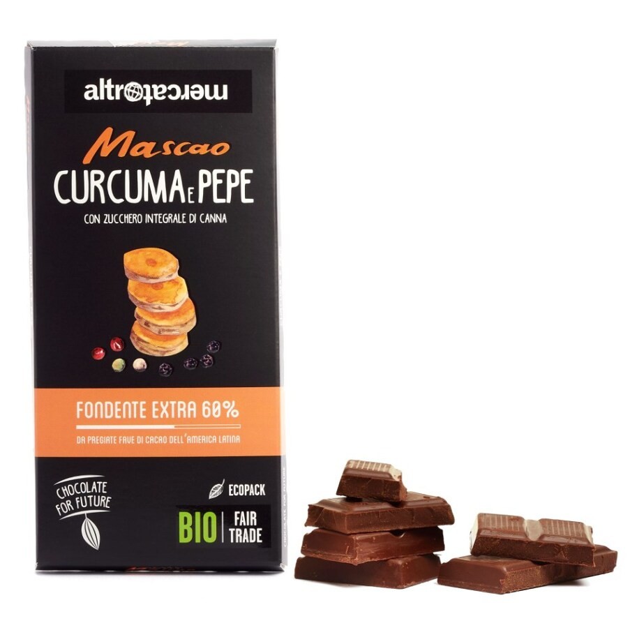 MASCAO Hořká čokoláda s kurkumou a pepřem BIO 100 g