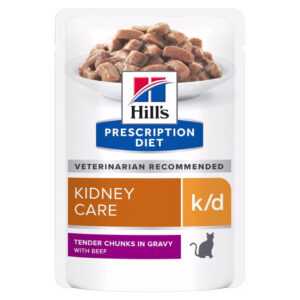 HILL'S Prescription Diet k/d hovězí kapsička pro kočky 12 x 85 g