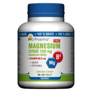 BIO PHARMA Magnesium citrát Forte 150 mg + Vitamín B6 30+30 tablet